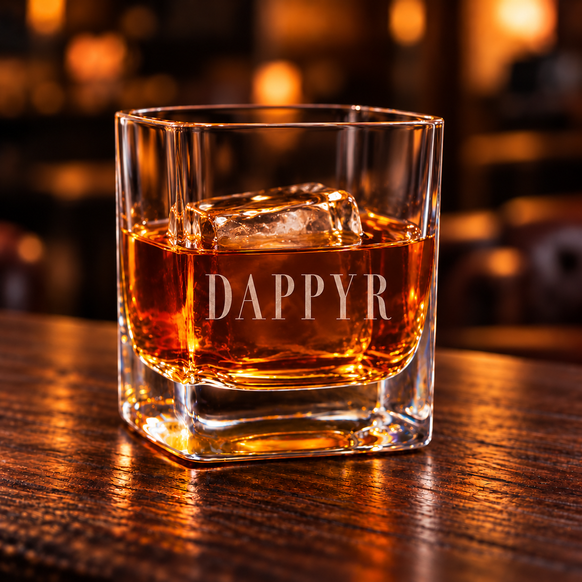 DAPPYR etched crystal rocks glass